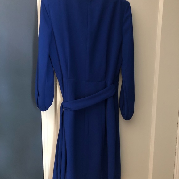 new with tags J Crew 365 crepe wrap dress size 0 in blue - Picture 3 of 8